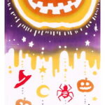 手ぬぐい ジャック・オー・ランタン ハロウィン halloween かぼちゃ 秋 四季 季節 本染 注染 日本製 和雑貨 Airashika あいらしか TE-7027-01【メール便6点まで】