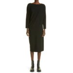 ラファイエット148ニューヨーク (LAFAYETTE 148 NEW YORK) レディース ワンピース ミドル丈 ワンピース・ドレス [Marcil Long Sleeve Wool & Cashmere Midi Dress] Black